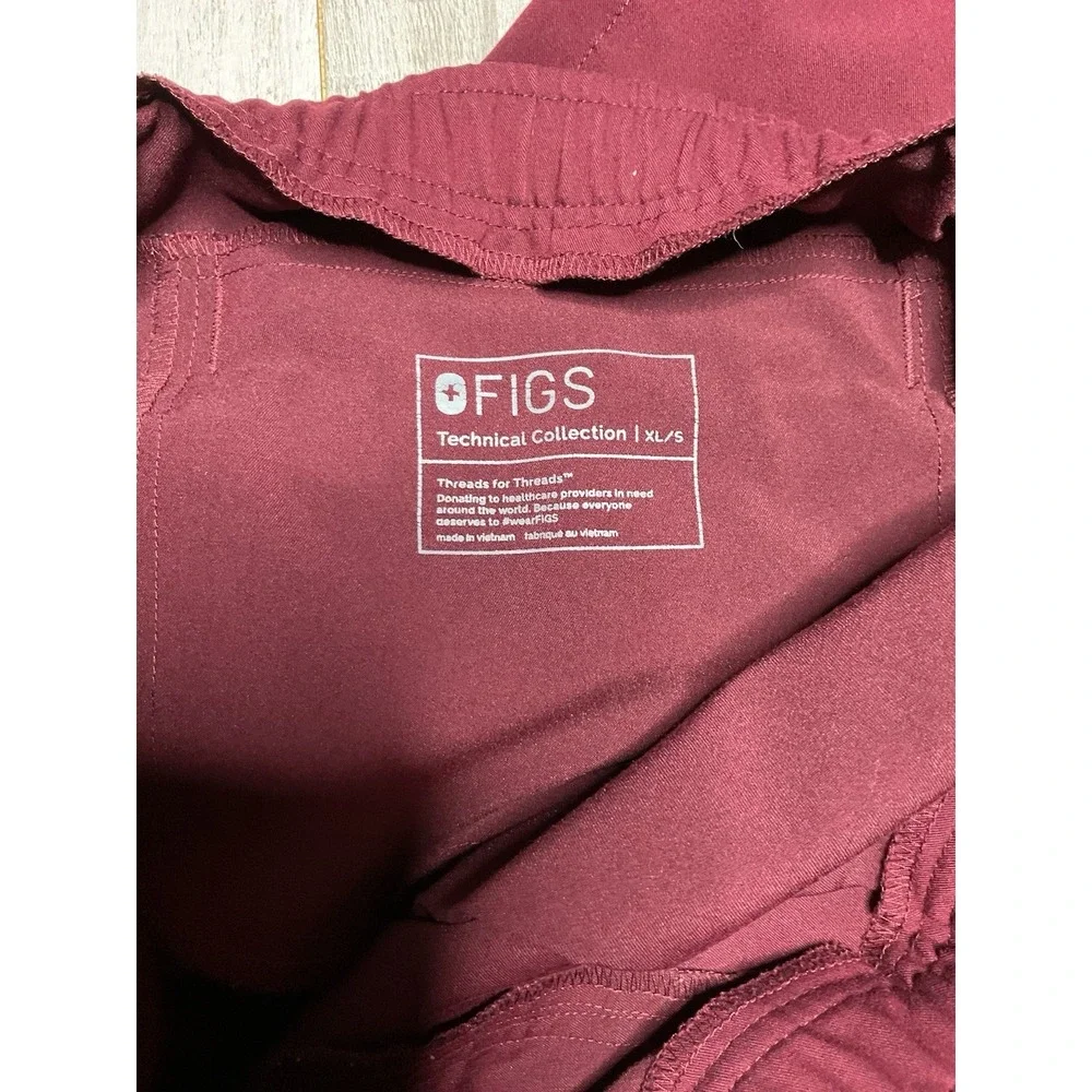FIGS Mens Burgundy Jogger Scrub Pants Elastic Drawstring Waist MXXSW2004S